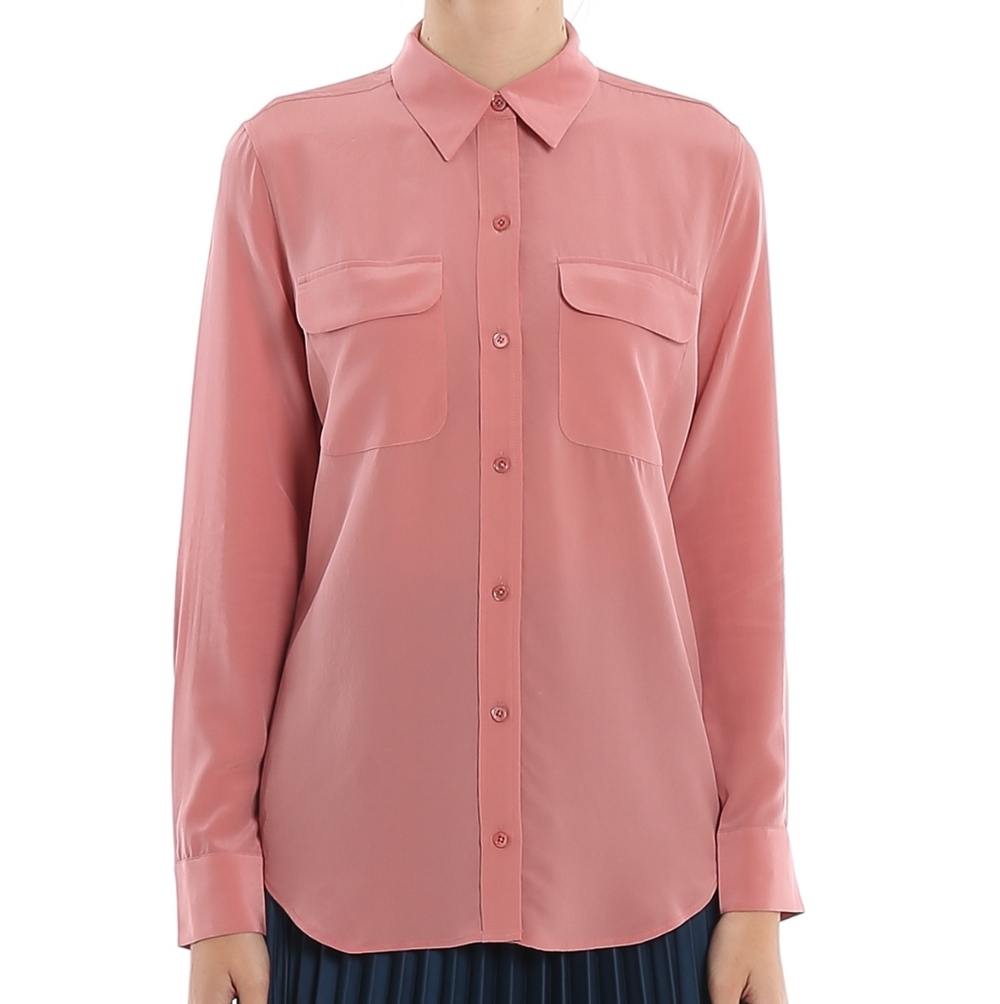 Equipment Signature 100% Silk Shirt Pink Women’s Medium Luxe Career Minimalist